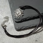 Кулон-амулет «Солнце и луна», цвет чернёное серебро на чёрном шнурке, 37 см - Фото 2