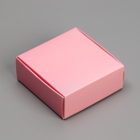 Коробка подарочная под бижутерию двухсторонняя, упаковка, «Розовая», 7.5 х 7.5 х 3 см