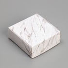 Коробка под бижутерию, упаковка, «Мрамор», 7.5 х 7.5 х 3 см - фото 296523014