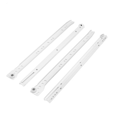 Роликовые направляющие ТУНДРА, L=400 мм, толщина 0.8 мм, белые, 2 шт.