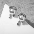 Серьги с жемчугом «Таяние», цвет белый в серебре - фото 4050385