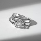 Кольцо "Фантазия" туман, цвет белый в серебре, безразмерное - фото 783155