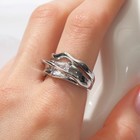 Кольцо с камнем «Фантазия» туман, белое в серебре, безразмерное - Фото 3