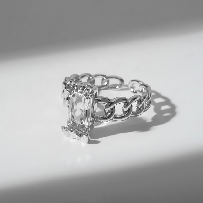 Кольцо «Фантазия» мираж, цвет белый в серебре, безразмерное - фото 1909066933