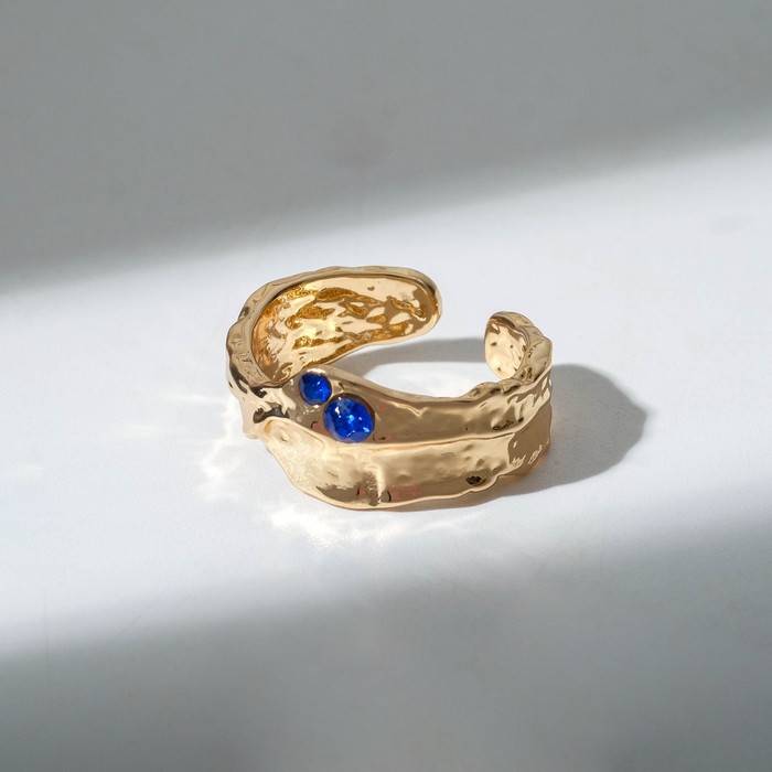 Кольцо «Фантазия» иллюзия, цвет синий в золоте, безразмерное - фото 1909066937