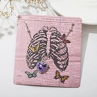 Кулон на декоративной основе "Сердце" бабочки, цвет чёрно-фиолетовый в серебре, 40 см - фото 10179242