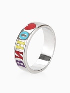 Кольцо с надписью «Вино», цветное в серебре, размер 18 - Фото 1