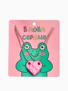 Кулоны парные на цепочке «Неразлучники», лего, ярко-розовые в серебре, 60 см - Фото 3