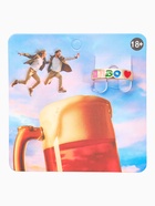 Кольцо с надписью «Пиво», цветное в золоте, размер 17 - Фото 6