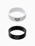 Кольца парные «Сердца инь-ян», 2 шт., размер микс, чёрно-белое - Фото 4