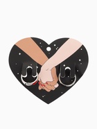 Кольца парные «Сердца», 2 шт. чёрно-красное в серебре, размер 17 - Фото 8