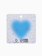 Серьги с эмалью «Сердце» мультик, цвет синий в золоте - Фото 5