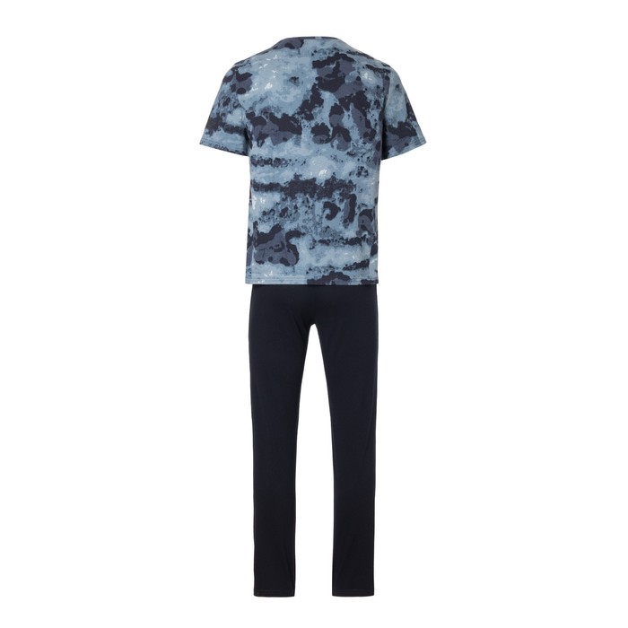 Комплект домашний мужской (футболка/брюки), цвет серый/чёрный, размер 54 - фото 1907605379