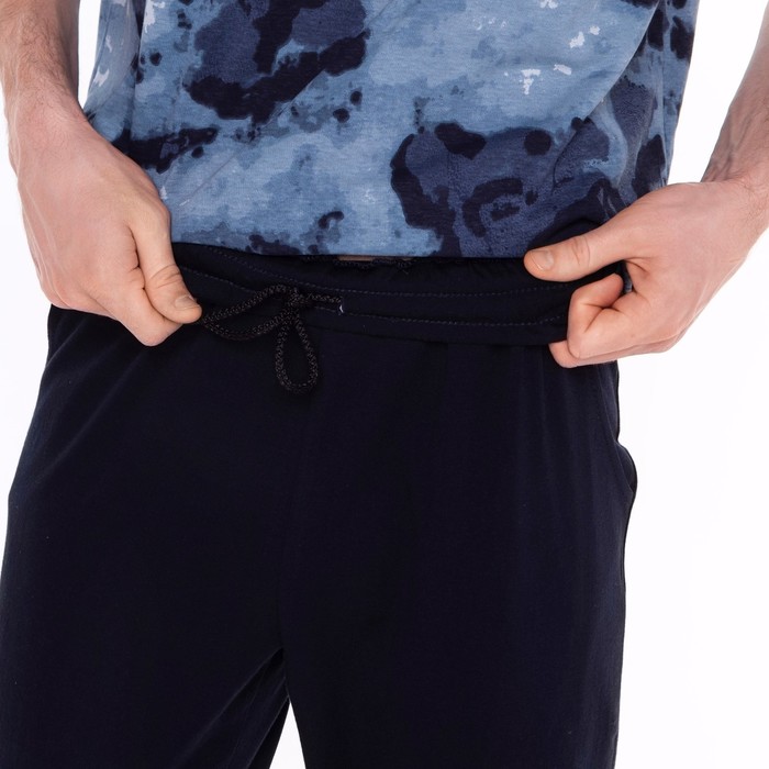 Комплект домашний мужской (футболка/брюки), цвет серый/чёрный, размер 54 - фото 1907605373