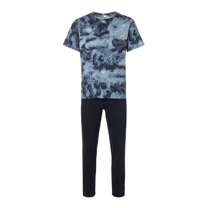 Комплект домашний мужской (футболка/брюки), цвет серый/чёрный, размер 54 - фото 1907605375