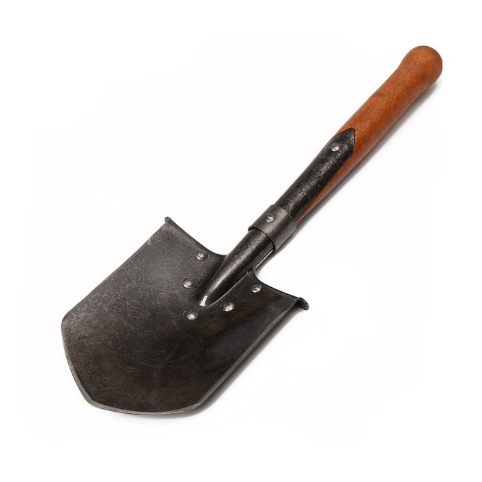 Лопата сапёрная образца 1917 года, кованая, L = 51 см, деревянный черенок, ГОСТ, Greengo