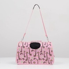 Сумка - переноска «Жирафы», размер S, 37.5×17×22 см, каркасная, розовая - Фото 4