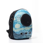 Рюкзак для переноски кошек и собак «Волны», с окном, 32×26×44 см - Фото 4