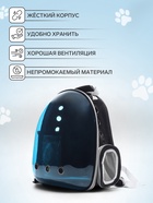 Рюкзак для переноски кошек и собак, прозрачный с напылением, 33×25×41 см - Фото 3