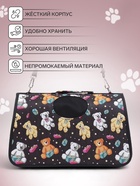 Сумка-переноска каркасная «Медведи на черном фоне», размер M, 40×21×27 см - Фото 3