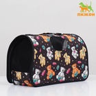 Сумка-переноска каркасная «Медведи на черном фоне», размер M, 40×21×27 см - Фото 4