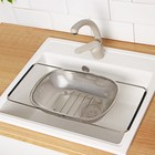 Дуршлаг - сито Доляна на раковину, 34.5×24×7.5 см, раздвижной, нержавеющая сталь, серебристый - Фото 7