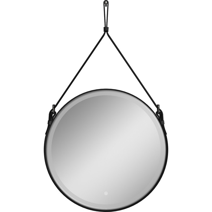 Зеркало Uperwood Round, 80 см, LED подсветка, сенсор, черный ремень - фото 1926580426