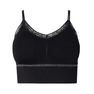Топ с декоративными бретельками женский, чёрный, размер ONE SIZE (42-48)