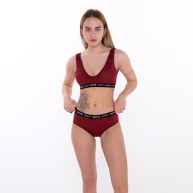 

Комплект женский (топ/трусы), цвет бордовый, размер ONE SIZE (42-48)