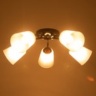 Люстра на потолок BayerLux «Онлайн», 5×15 Вт, Е27, венге/черный 9095885