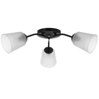 Люстра на потолок BayerLux «Онлайн», 3×15 Вт, Е27, черный/прозрачный