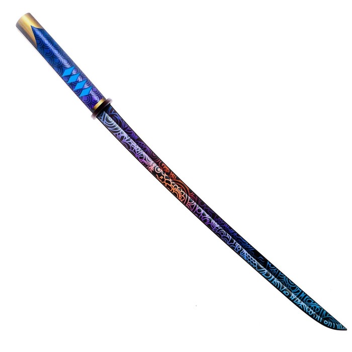 Сувенирное деревянное оружие «Катана узор», длина 65 см - фото 1909067307