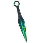 Сувенир деревянный нож кунай «Зеленый кристалл», 26 см - фото 8692309