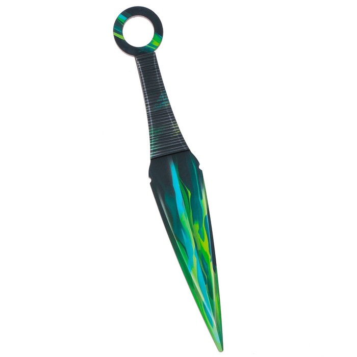 Сувенир деревянный нож кунай «Зеленый кристалл», 26 см - фото 1911860794
