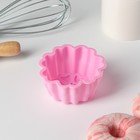 Форма силиконовая для выпечки Доляна «Сердцецветик», 9,5×5 см, цвет розовый - Фото 3