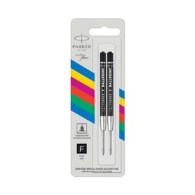 Набор стержней 2шт д/шариковой ручки Parker QuinkFlow, черн, тонкие 0.8мм, блистер 2166541