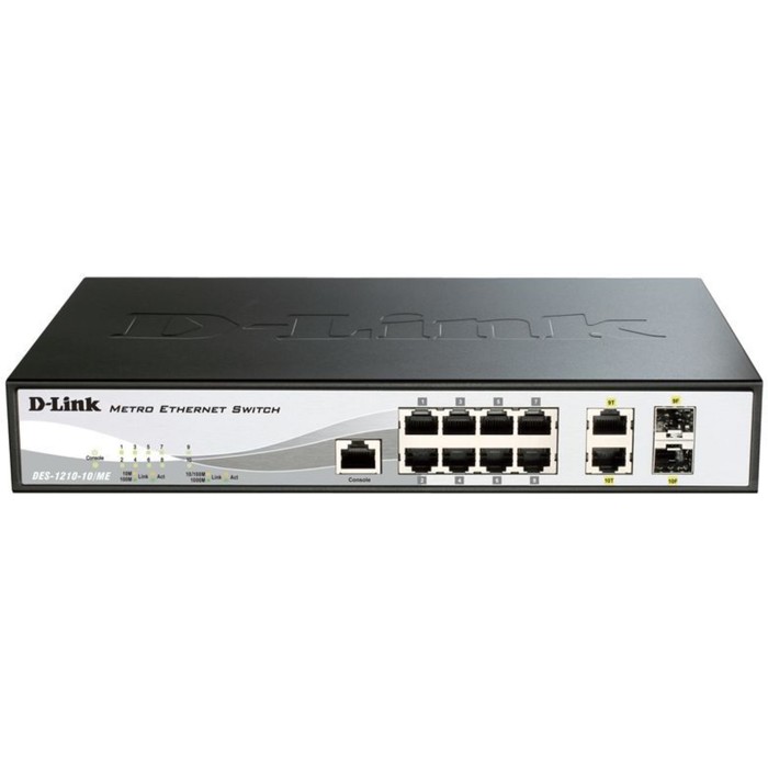 Коммутатор D-Link DGS-1210-10ME DGS-1210-10MEB управляемый 8х101001000BASE-T 2244700₽