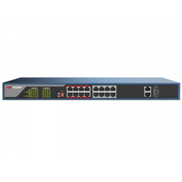 Коммутатор Hikvision DS-3E0318P-E(B), 16х10/100/1000BASE-T - фото 51347427