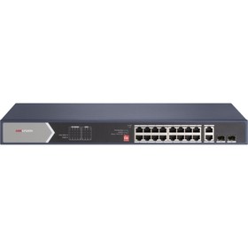 Коммутатор Hikvision DS-3E0520HP-E, неуправляемый, 18х10/100/1000BASE-T