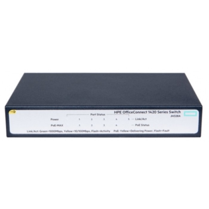Коммутатор HPE OfficeConnect 1420 JH328A, неуправляемый, 5х10/100/1000BASE-T