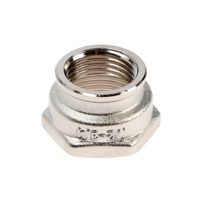 Муфта переходная AQUALINK, 1/2" х 3/4", внутренняя резьба, никелированная латунь