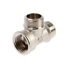 Тройник AQUALINK, 1/2", внутренняя/наружная/наружная резьба, никелированная латунь - Фото 2