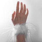 Браслет-манжета «Роскошь» перья, цвет белый, 24 см - фото 9791256