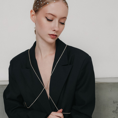 Цепочка на тело женская «Минимал», 2 нити, белая в золоте