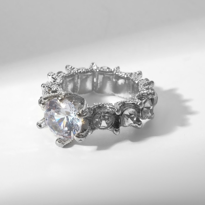 Кольцо «Драгоценность» роскошь, цвет белый в серебре, размер 18 - фото 1909068046