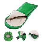 Спальный мешок туристический, 220×75 см, до -20 градусов, 700 г/м², зелёный - Фото 2