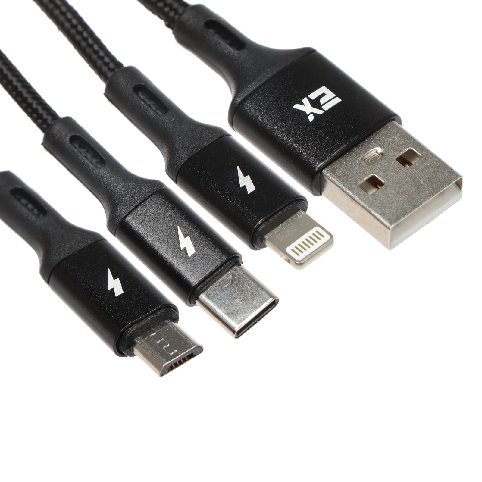 Кабель 3 в 1 Exployd EX-K-1417, USB - microUSB/Lightning/Type-C, 2.4 А ...