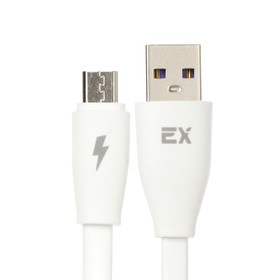 

Кабель Exployd EX-K-1308, microUSB - USB, 2.4 А, 1 м, силиконовая оплетка, плоский, белый