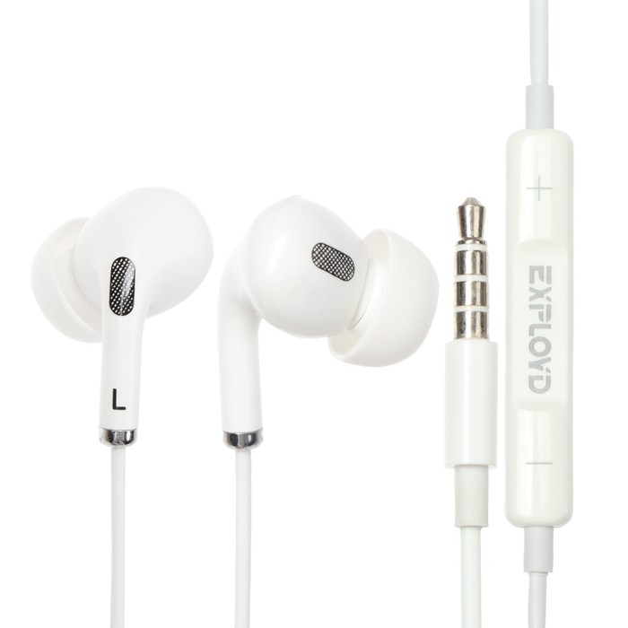 Наушники Exployd EX-HP-1161 вакуумные микрофон 35 мм 12 м белые 15600₽