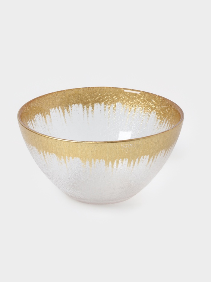 Салатник «Бурлеск», 600 мл, d=15 см, стекло, прозрачный, золотистый - Фото 1